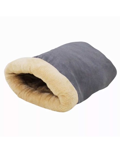 Grey - GOOPAWS 4 in 1 Self Warming Burrow Cat Bed, Pet Hideway Sleeping Cuddle Cave - 22" x14" x10"
