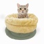 Sage Green - GOOPAWS 4 in 1 Self Warming Burrow Cat Bed, Pet Hideway Sleeping Cuddle Cave - 22" x14" x10"