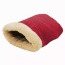 Burgundy - GOOPAWS 4 in 1 Self Warming Burrow Cat Bed, Pet Hideway Sleeping Cuddle Cave - 22" x14" x10"
