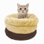 Coffee - GOOPAWS 4 in 1 Self Warming Burrow Cat Bed, Pet Hideway Sleeping Cuddle Cave - 22" x14" x10"