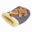 Grey - GOOPAWS 4 in 1 Self Warming Burrow Cat Bed, Pet Hideway Sleeping Cuddle Cave - 22" x14" x10"