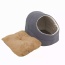 Grey - GOOPAWS Cat Cave for Cat and Warming Burrow Cat Bed, Pet Hideway Sleeping Cuddle Cave - 18" x14" x12"