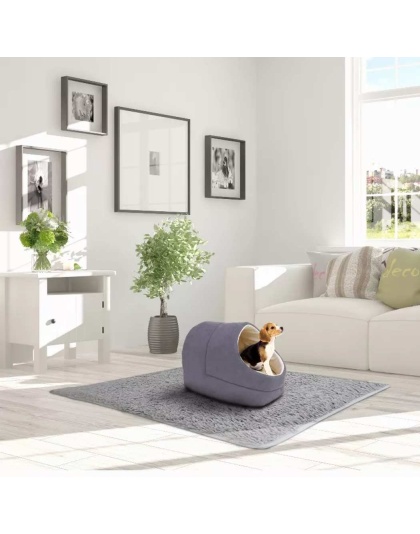 Grey - GOOPAWS Cat Cave for Cat and Warming Burrow Cat Bed, Pet Hideway Sleeping Cuddle Cave - 18" x14" x12"