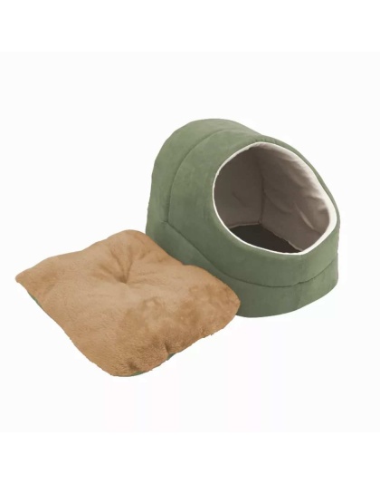 Sage Green - GOOPAWS Cat Cave for Cat and Warming Burrow Cat Bed, Pet Hideway Sleeping Cuddle Cave - 18" x14" x12"