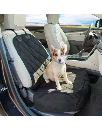 Black - GOOPAWS Dog Front Car Seat Cover, Waterproof, Scratch Proof & Non Slip, Durable Pet Front Car Seat Cover for Trucks, SUV - 40" L x 20.5" W