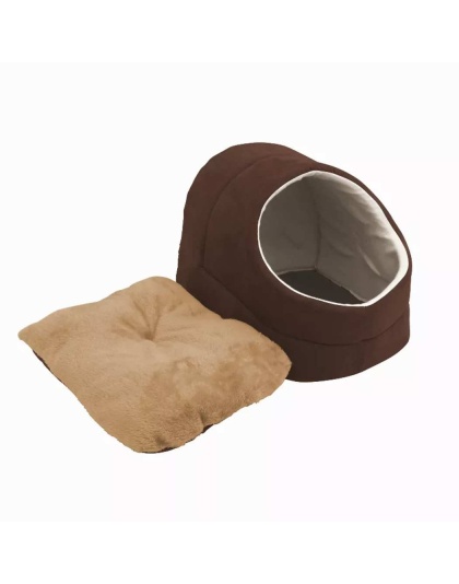 Coffee - GOOPAWS Cat Cave for Cat and Warming Burrow Cat Bed, Pet Hideway Sleeping Cuddle Cave - 18" x14" x12"