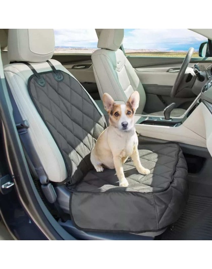 Grey - GOOPAWS Dog Front Car Seat Cover, Waterproof, Scratch Proof & Non Slip, Durable Pet Front Car Seat Cover for Trucks, SUV - 40" L x 20.5" W
