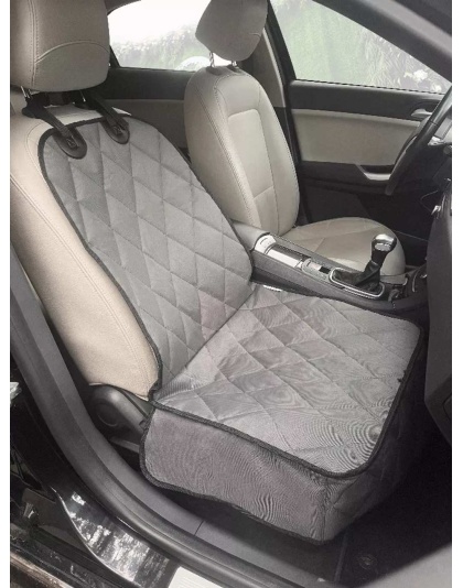 Grey - GOOPAWS Dog Front Car Seat Cover, Waterproof, Scratch Proof & Non Slip, Durable Pet Front Car Seat Cover for Trucks, SUV - 40" L x 20.5" W