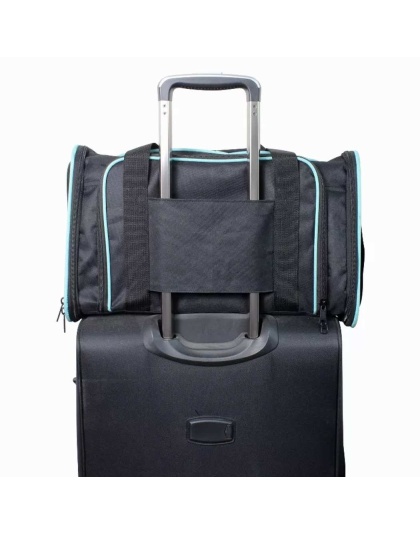 Black / Blue - GOOPAWS Soft-Sided Kennel Pet Carrier for Small Dogs, Cats, Puppy, Airline Approved Cat Carriers Dog Carrier Collapsible, Travel Handbag & Car Seat - 17" x 10" x 11.5"