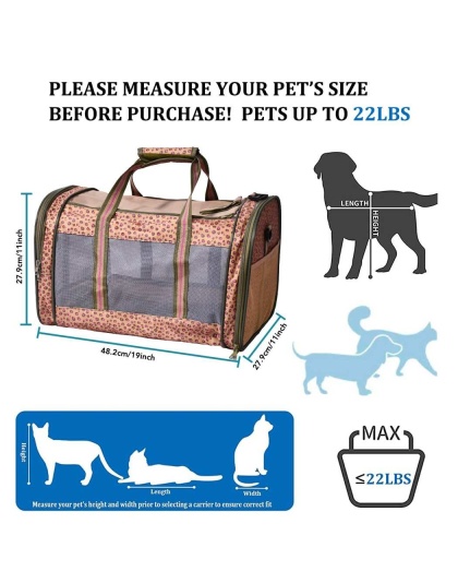Black / Blue - GOOPAWS Soft-Sided Kennel Pet Carrier for Small Dogs, Cats, Puppy, Airline Approved Cat Carriers Dog Carrier Collapsible, Travel Handbag & Car Seat - 19" x 12" x 12"