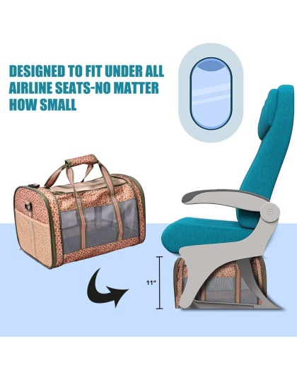 Black / Blue - GOOPAWS Soft-Sided Kennel Pet Carrier for Small Dogs, Cats, Puppy, Airline Approved Cat Carriers Dog Carrier Collapsible, Travel Handbag & Car Seat - 19" x 12" x 12"