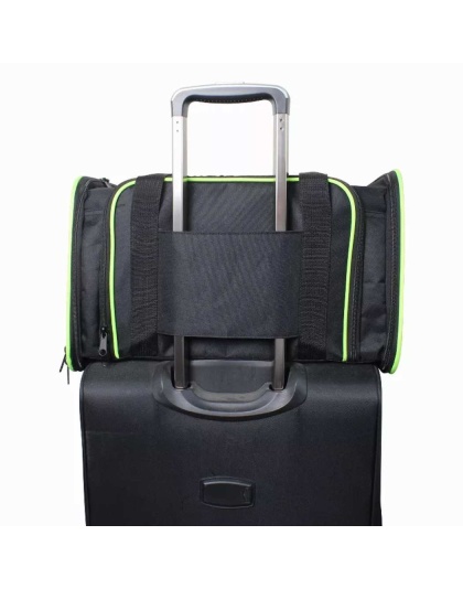 Black / Green - GOOPAWS Soft-Sided Kennel Pet Carrier for Small Dogs, Cats, Puppy, Airline Approved Cat Carriers Dog Carrier Collapsible, Travel Handbag & Car Seat - 19" x 12" x 12"