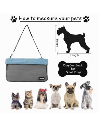 Grey - JESPET & GOOPAWS Dog Booster Seats for Cars, Portable Dog Car Seat Travel Carrier with Seat Belt for 24lbs Pets - 16" L x 13" D x 9" H