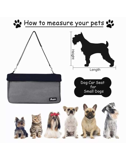 Black - JESPET & GOOPAWS Dog Booster Seats for Cars, Portable Dog Car Seat Travel Carrier with Seat Belt for 24lbs Pets - 16" L x 13" D x 9" H