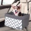 Gray Stripe - JESPET & GOOPAWS Dog Booster Seats for Cars, Portable Dog Car Seat Travel Carrier with Seat Belt for 24lbs Pets - 16" L x 13" D x 9" H