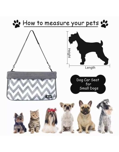 Gray Stripe - JESPET & GOOPAWS Dog Booster Seats for Cars, Portable Dog Car Seat Travel Carrier with Seat Belt for 24lbs Pets - 16" L x 13" D x 9" H