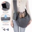 Grey - JESPET Comfy Pet Sling for Small Dog Cat, Hand Free Sling Bag Breathable Soft Knit with Front Pocket, Travel Puppy Carrying Bag, Pet Pouch. Machine Washable - 28" L x 13" H