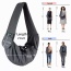 Grey - JESPET Comfy Pet Sling for Small Dog Cat, Hand Free Sling Bag Breathable Soft Knit with Front Pocket, Travel Puppy Carrying Bag, Pet Pouch. Machine Washable - 28" L x 13" H