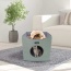 Sage Green - JESPET Foldable Cat Condo, Cat Cube House & Sleepping Bed with Lying Surface and 2 Reversible Cushions, Cat Hiding Place, Cat Cave, Linenette Fabric, Felt and Engineered Wood, Scratch Resista - 15.4" x15.4" x15"