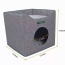 Smoke Gray - JESPET Foldable Cat Condo, Cat Cube House & Sleepping Bed with Lying Surface and 2 Reversible Cushions, Cat Hiding Place, Cat Cave, Linenette Fabric, Felt and Engineered Wood, Scratch Resista - 15.4" x15.4" x15"