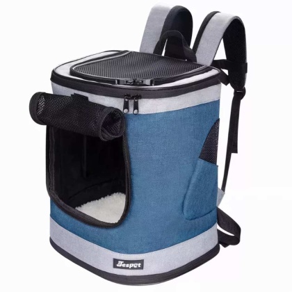 Blue Grey - JESPET Pet Backpack Carrier for Small Dog, Puppy, Soft Carrier Backpack Ideal for Traveling, Hiking, Walking and Outdoor Activities with Family - 13"x 12"x 17"