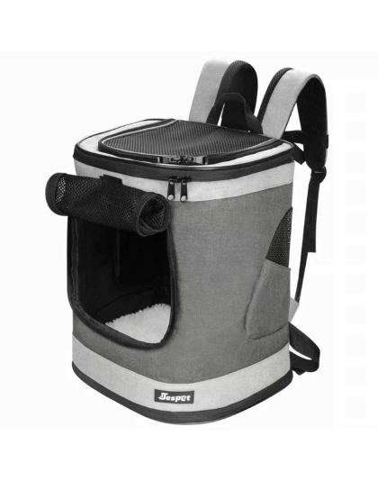 Smoke Grey - JESPET Pet Backpack Carrier for Small Dog, Puppy, Soft Carrier Backpack Ideal for Traveling, Hiking, Walking and Outdoor Activities with Family - 13"x 12"x 17"