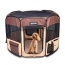 Coffee - JESPET Pet Dog Playpens 36", 45" & 61" Portable Soft Dog Exercise Pen Kennel with Carry Bag for Puppy Cats Kittens Rabbits, Indoor/Outdoor Use - 36x36x24 Inch