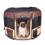 Coffee - JESPET Pet Dog Playpens 36", 45" & 61" Portable Soft Dog Exercise Pen Kennel with Carry Bag for Puppy Cats Kittens Rabbits, Indoor/Outdoor Use - 45x45x24 Inch