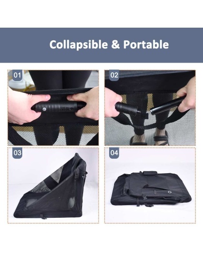 Black - JESPET Soft Pet Crates Kennel, 3 Door Soft Sided Folding Travel Pet Carrier with Straps and Fleece Mat for Dogs, Cats, Rabbits, Indoor/Outdoor Use with Grey, Blue & Beige, Black - 36"L x 24"W x 27"H