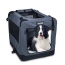 Grey - JESPET Soft Pet Crates Kennel, 3 Door Soft Sided Folding Travel Pet Carrier with Straps and Fleece Mat for Dogs, Cats, Rabbits, Indoor/Outdoor Use with Grey, Blue & Beige, Black - 36"L x 24"W x 27"H