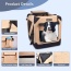 Beige - JESPET Soft Pet Crates Kennel, 3 Door Soft Sided Folding Travel Pet Carrier with Straps and Fleece Mat for Dogs, Cats, Rabbits, Indoor/Outdoor Use with Grey, Blue & Beige, Black - 30"L x 21"W x 23"H