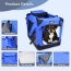 Blue - JESPET Soft Pet Crates Kennel, 3 Door Soft Sided Folding Travel Pet Carrier with Straps and Fleece Mat for Dogs, Cats, Rabbits, Indoor/Outdoor Use with Grey, Blue & Beige, Black - 30"L x 21"W x 23"H