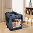 Grey - JESPET Soft Pet Crates Kennel, 3 Door Soft Sided Folding Travel Pet Carrier with Straps and Fleece Mat for Dogs, Cats, Rabbits, Indoor/Outdoor Use with Grey, Blue & Beige, Black - 36"L x 24"W x 27"H