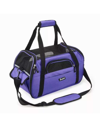 Purple - JESPET Soft-Sided Kennel Pet Carrier for Small Dogs, Cats, Puppy, Airline Approved Cat Carriers Dog Carrier Collapsible, Travel Handbag & Car Seat - 19" x 10" x 13"