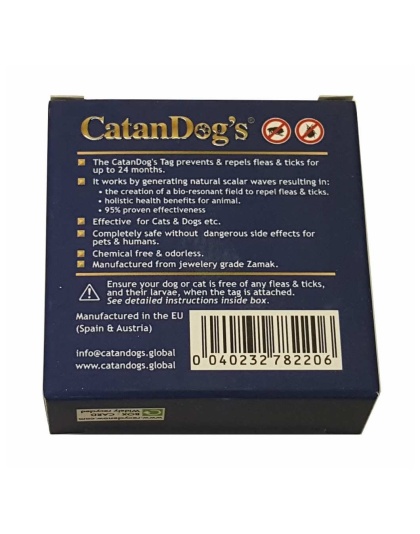 2 Yr. Chemical-Free Natural Flea & Tick Prevention Tag for Cats and Dogs - 1" diameter 0.1" thick