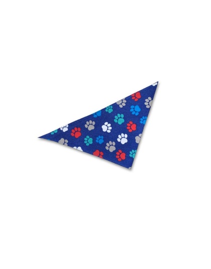 Multicolor Paw Print - Dog Bandana - Large - 28"