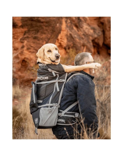 Black - Kolossus | Big Dog Carrier & Backpacking Pack - Large (20"-23" from collar to tail)