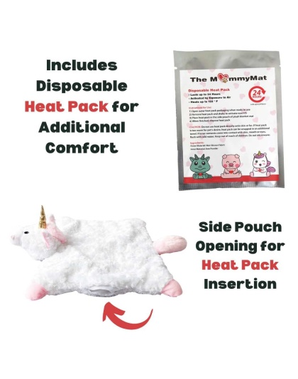 Sadie the Unicorn - The MommyMat - Heartbeat Anxiety Pet Bed Mat - 18 x 18 in