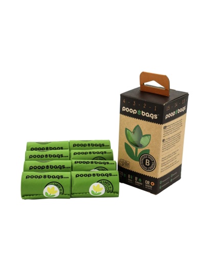 GREEN - The Original Poop Bags Orange Scented USDA Biobased Rolls - 120 Bags