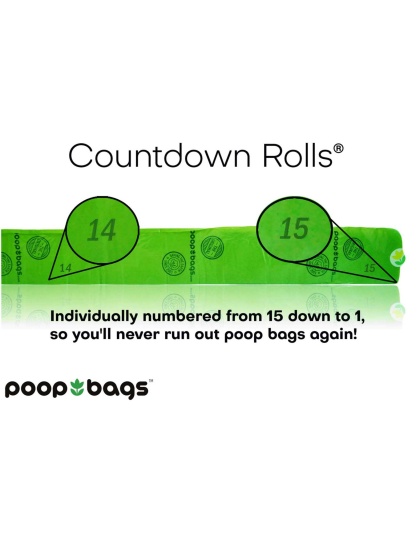 GREEN - The Original Poop Bags Orange Scented USDA Biobased Rolls - 120 Bags