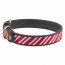Leather with Candy Cane Embroidery - Halo Dog Collar  - XL