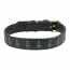 Leather with Christmas Christmas Tree Embroidery - Halo Dog Collar  - XS