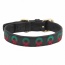 Leather with Christmas Wreath Embroidery - Halo Dog Collar  - M